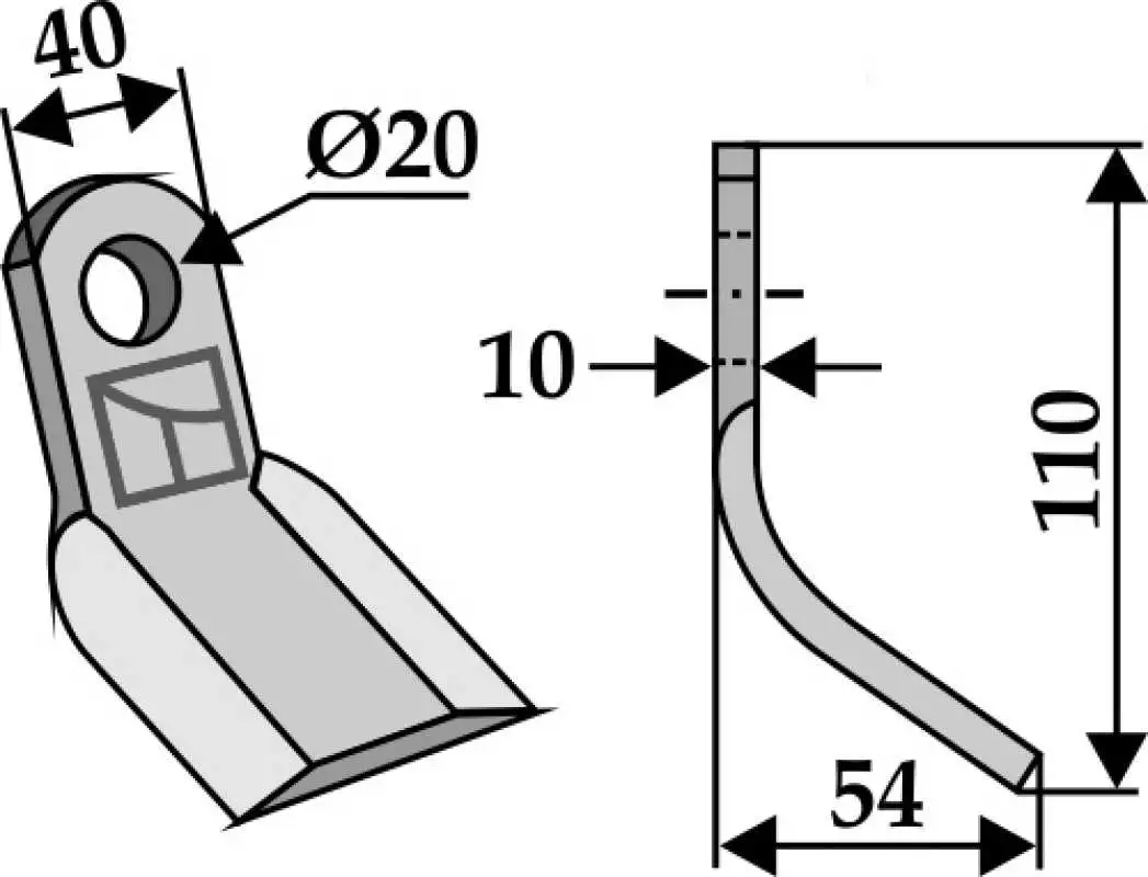 Y-Messer 110x40mm